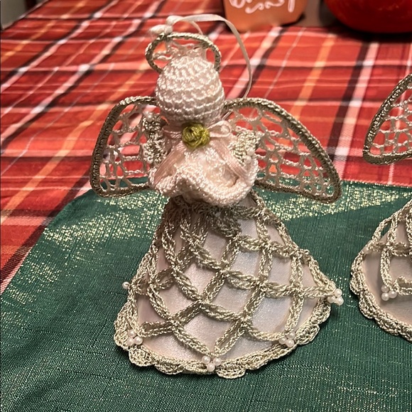 Elegant Crochet Angel Figurines Set of 3 - Picture 4 of 10